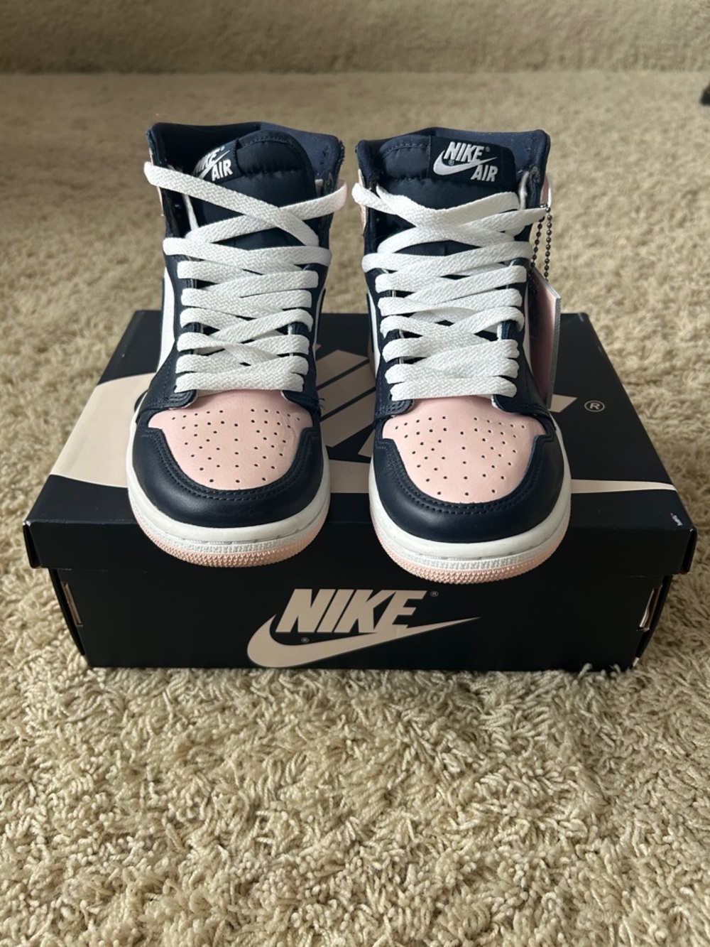 Air Jordan 1 Retro High OG SE ‘Bubble Gum’ Size US Women’s 6 Pink/Navy - Picture 5 of 15